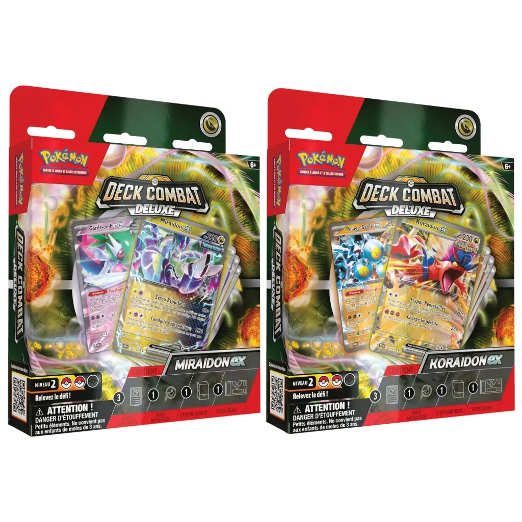 [7417] Pokémon - Pokemon - Deck - de Combat - Deck de Combat - Deluxe - Koraidon & Miraidon (Lot de 2 decks différents)
